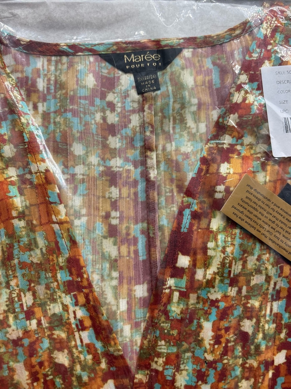 Marée Pour Toi Bishop Sleeve Duster in Autumnal Multi